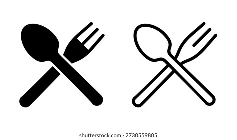 spoon and fork icon symbol for apps and websites. spoon, fork and knife icon vector. restaurant sign and symbol