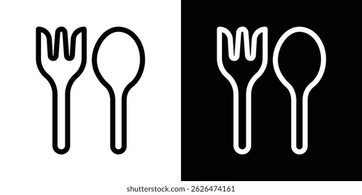 Spoon and Fork icon symbol template for graphic and web design