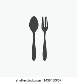 Spoon and Fork Icon Symbol Vector