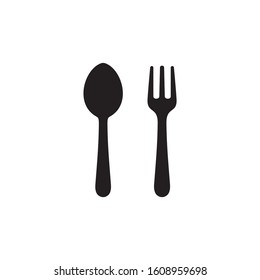 Spoon and fork icon symbol vector illustration