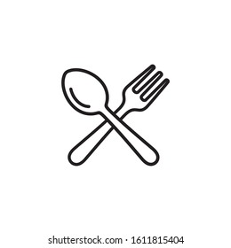 Spoon And Fork Icon Symbol Vector Illustration