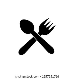 Spoon and fork icon symbol vector on white background