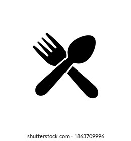 Spoon and fork icon symbol vector on white background