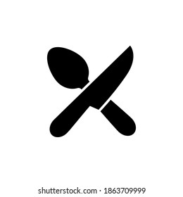 Spoon and fork icon symbol vector on white background