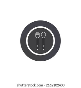 Spoon and fork icon symbol vector illustration