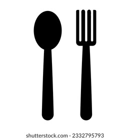 Spoon and fork Icon templates flat illustration on white background..eps