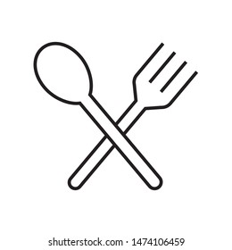 Spoon and fork icon in trendy outline style design. Vector graphic illustration. Restaurant symbol for website design, logo, app, template, and ui. Editable vector stroke. EPS 10.
