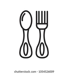 spoon and fork icon vector