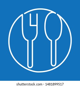 Spoon and Fork Icon Vector.
