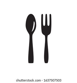 Spoon and fork  icon vector design template