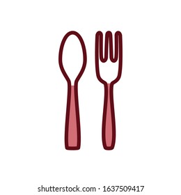 Spoon and fork  icon vector design template
