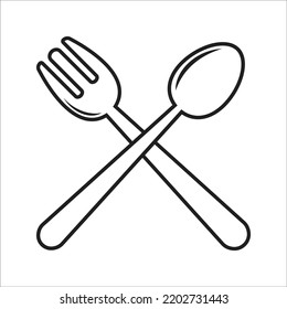 spoon and fork icon vector design template