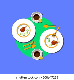 spoon fork icon vector eggs tea lemon
