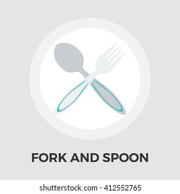 Spoon and Fork icon vector. Flat icon isolated on the white background. Editable EPS file. Vector illustration.