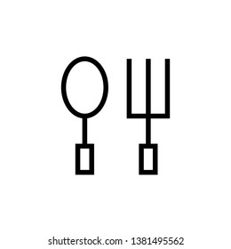 Spoon and Fork Icon Vector. Food, dining, bar, cafe, hotel, eating concept.