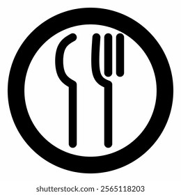 Spoon and Fork Icon Vector. Food, dining, bar, cafe, hotel, eating concept. Sign Isolated on white background. Trendy Flat style for restaurant menu, graphic design, logo, Web, UI, mobile upp,