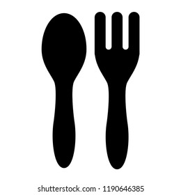 Spoon & Fork Icon Vector Glyph Style. EPS 10.