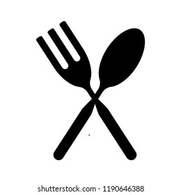 Spoon & Fork Icon Vector Glyph Style. EPS 10.