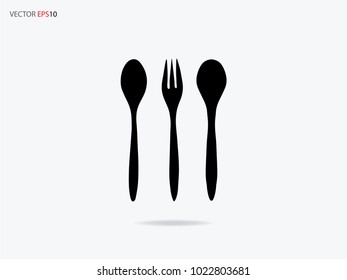 Spoon and fork Icon. Vector illustration.