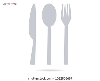 Spoon and fork Icon. Vector illustration.