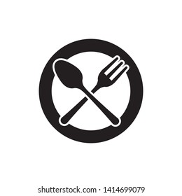 spoon and fork icon vector illustration