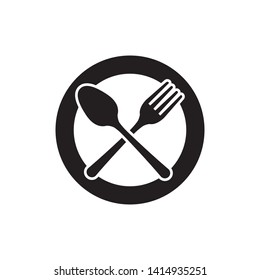 spoon and fork icon vector illustration