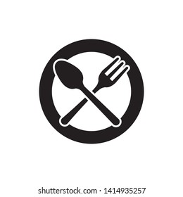 spoon and fork icon vector illustration