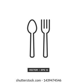 spoon and fork icon vector illustration