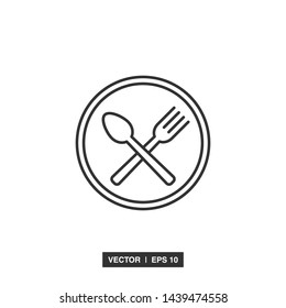 spoon and fork icon vector illustration