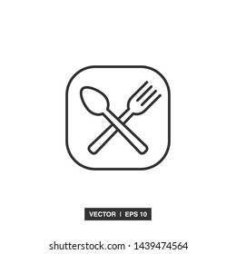 spoon and fork icon vector illustration