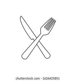 Spoon and Fork Icon Vector Illustration restourant icon line draw