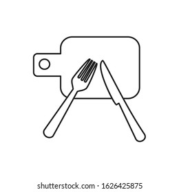 Spoon and Fork Icon Vector Illustration restourant icon line draw