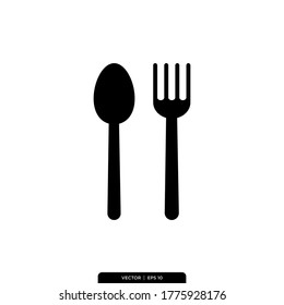 spoon and fork Icon Vector Illustration Logo Template