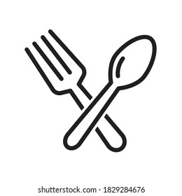 Spoon and Fork Icon Vector Illustration Design