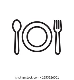 Spoon and Fork Icon Vector Illustration Design