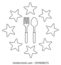 spoon and fork Icon Vector Illustration Logo Template on white background.