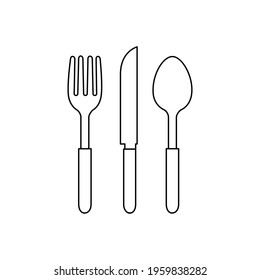 spoon and fork Icon Vector Illustration Logo Template on white background.