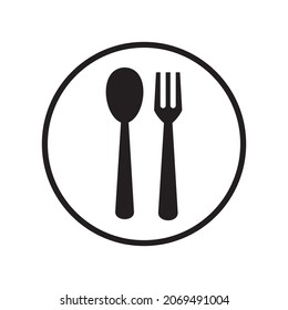 spoon and fork icon vector illustration sign