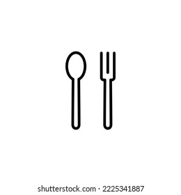 Löffel- und Gabelsymbol, Vektorgrafik. Löffel, Gabel und Messersymbol Vektorgrafik. Restaurantzeichen und -symbol