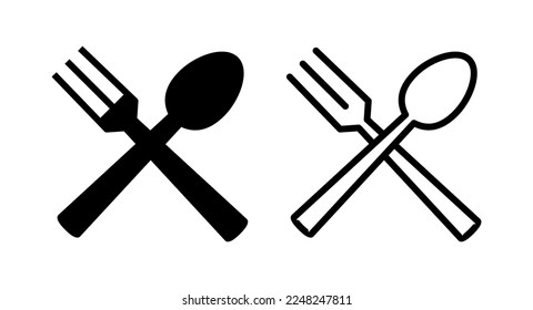 ilustración vectorial de icono de cuchara y bifurcación. vector de icono de cuchara, tenedor y cuchillo. signo y símbolo del restaurante
