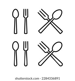 spoon and fork icon vector illustration. spoon, fork and knife icon vector. restaurant sign and symbol