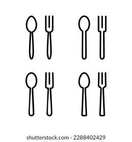 spoon and fork icon vector illustration. spoon, fork and knife icon vector. restaurant sign and symbol