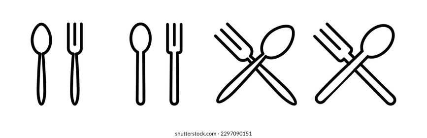 ilustración vectorial de icono de cuchara y bifurcación. vector de icono de cuchara, tenedor y cuchillo. signo y símbolo del restaurante