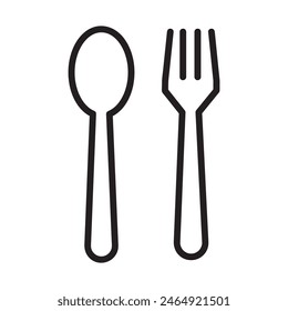 Plantilla de diseño de Ilustración vectorial de iconos de cuchara y tenedor