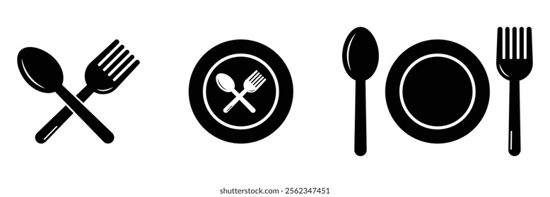 Spoon and fork icon vector illustration. EPS 10