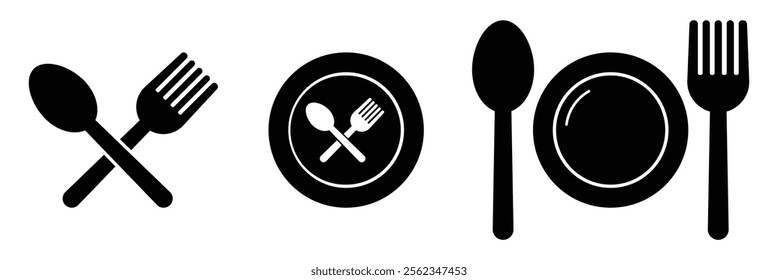 Spoon and fork icon vector illustration. EPS 10