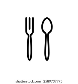 spoon and fork icon vector illustration. spoon, fork and knife icon vector. restaurant sign and symbol