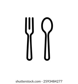 spoon and fork icon vector illustration. spoon, fork and knife icon vector. restaurant sign and symbol