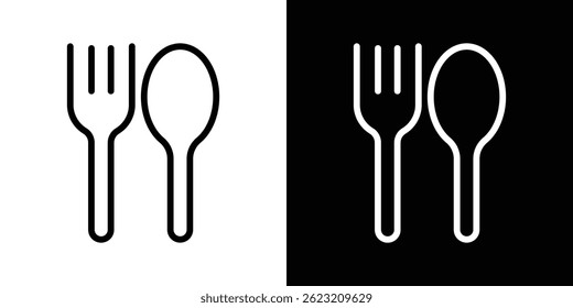 Spoon and Fork icon vector illustration for web and mobile