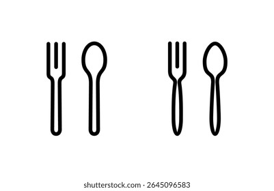 spoon and fork icon vector illustration. spoon, fork and knife icon vector. restaurant sign and symbol